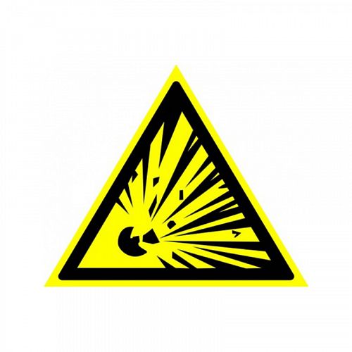 Знак W02. &amp;quot;Взрывоопасно&amp;quot;